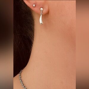 Elegant Sterling Silver Drop Earrings Post